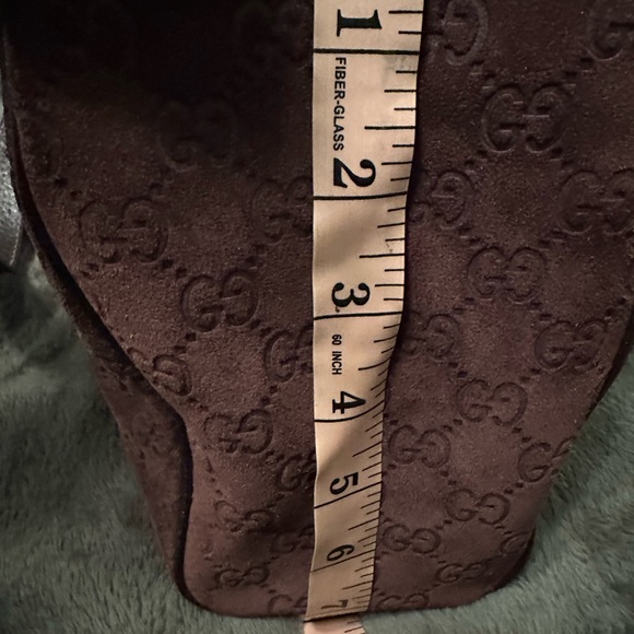 SUEDE Gucci Dark Brown Monogram Shoulder Bag - Picture 12 of 13